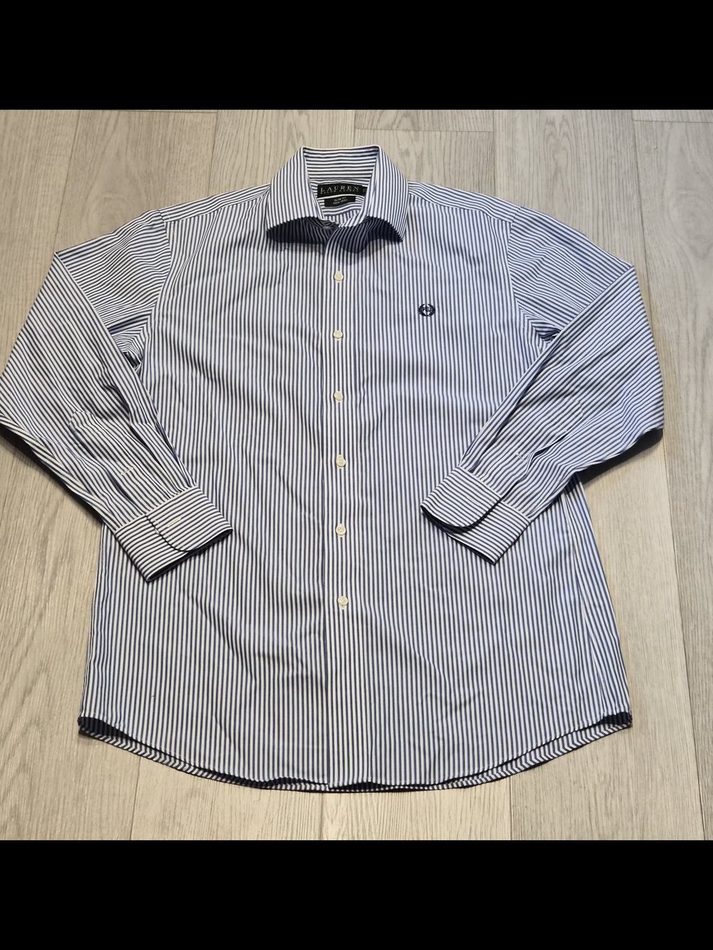 Ralph Lauren Blue and White Striped Dress Shirt